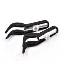 Brushed Stainless Steel Anti-Slip Grip Magnifier LED Light Eyebrow Hair Removal Plucking Tweezers