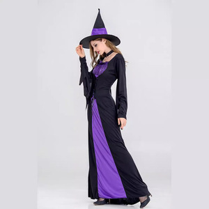 Disfraces <span class=keywords><strong>de</strong></span> vampiro <span class=keywords><strong>de</strong></span> <span class=keywords><strong>bruja</strong></span> <span class=keywords><strong>de</strong></span> Halloween para mujeres adultas miedo púrpura carnaval fiesta actuación Drama mascarada ropa <span class=keywords><strong>con</strong></span> sombrero - Product Image 4