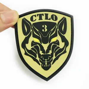 Clothes <strong>Hook</strong> <strong>and</strong> <strong>Loop</strong> Backing 3D Soft Rubber Logo Patches Custom PVC Patch - Product Image 1