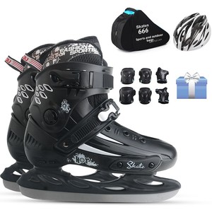 Patins à glace professionnels unisexes pour débutants et adultes - Chaussures de patinage artistique avec empeigne en PP et fermeture à boucle, patins à roulettes pour glace réelle - Product Image 6