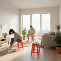 Chaise carrée en plastique empilable, pliable pour un rangement facile, légère pour la restauration et les entreprises de location