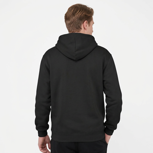 Sweat-shirt à capuche noir pour homme, coupe classique, en coton molletonné, couleur unie, avec poche, pour l'automne - Product Image 3