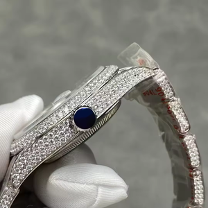 Luxury full-<b>diamond</b> 41mm 3235 automatic movement 904L carbon-silicon <b>diamond</b> mechanical <b>watch</b> for men women with custom logo - Product Image 6