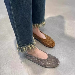 Zapatos planos blancos de PU para dama de honor, zapatos de novia para boda, zapatos individuales para mujer, zapatos de maternidad hechos a mano con perlas, zapatos finos para quinceañera - Product Image 3