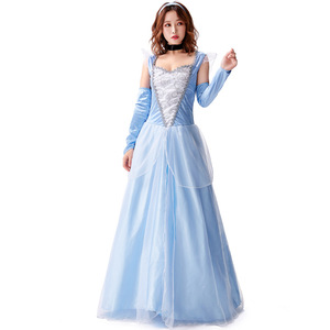 Robe de princesse pour femmes et filles, avec gants, collier, bandeau, accessoires pour Cosplay, fête d'halloween, robe de Costume - Product Image 4