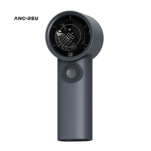 Mini ventilador de mano recargable lanzado de fábrica, Enfriador de flujo de aire portátil, pantalla Digital, alimentación USB de plástico plegable para hoteles - Product Image 1