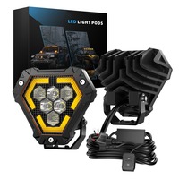 Lámpara de Trabajo Versátil Popular con 7 LED Geométricos, Marcadores Laterales Ámbar y Soporte Ajustable para Montacargas