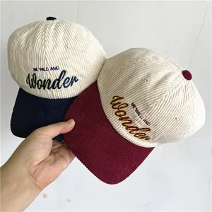 Chapéu personalizado com fivela, chapéu estilo veludo para mulheres e homens, boné de cor de sorvete, logotipo personalizado com bordado