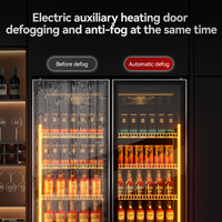 Réfrigérateur commercial avec écran LCD, simple ou double, 2 ou 3 portes vitrées, mini-congélateur, vitrine réfrigérée avec porte transparente pour boissons