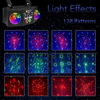 Double projecteur LED musical à effets lumineux pour soirées, lumières de discothèque DJ, éclairage de scène pour ambiance, télécommande |   YSH