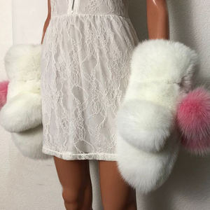 2024 <span class=keywords><strong>mitaines</strong></span> plus grandes en fourrure de renard pour femmes, avec paumes à double fourrure et gants en peau de renard opisthénar, hiver - Product Image 3