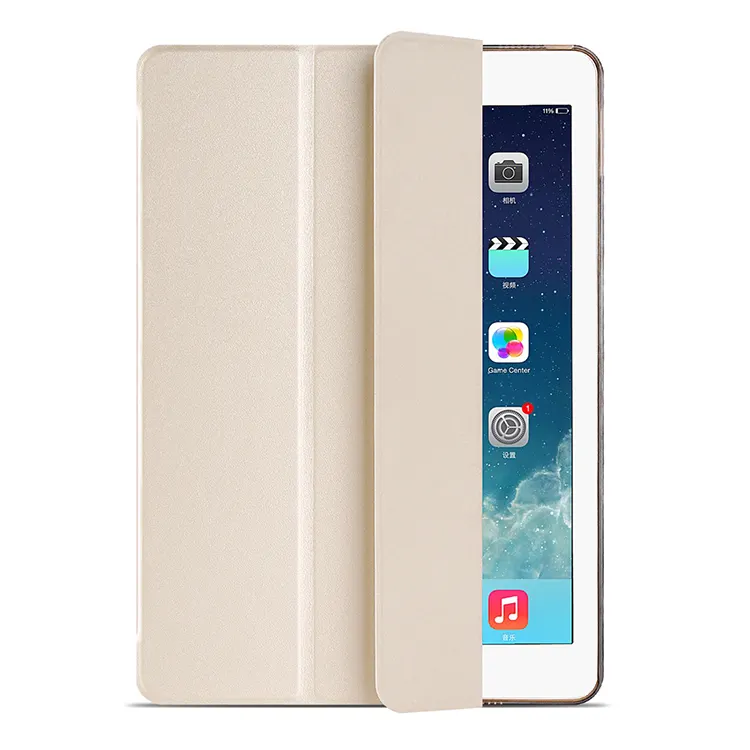 Triple fold kickstand leather tablet case cover for iPad air 5 6 7 iPad pro 2021 2022 shockproof leather booking tablet case