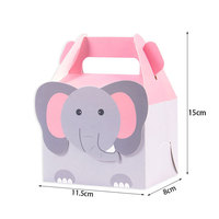 Caja de Regalo Infantil con Temática Animal, Orientada a PPWR, Reciclable, de Cartón Color Marfil, con Asa Personalizada, para Dulces, Comida y Recuerdos de Fiesta