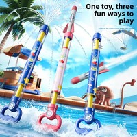 Lanceur de fusées à eau Grechi 3-en-1 en plastique, pistolet à eau avec 3 buses (fusée/colonne d'eau/feux d'artifice), jouet aquatique d'été pour l'extérieur