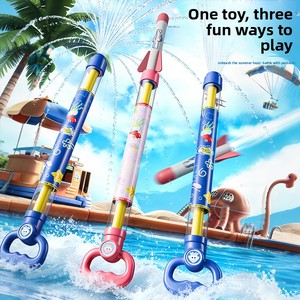 Lanceur de fusées à eau Grechi 3-en-1 en plastique, pistolet à eau avec 3 buses (fusée/colonne d'eau/feux d'artifice), jouet aquatique d'été pour l'extérieur - Product Image 1