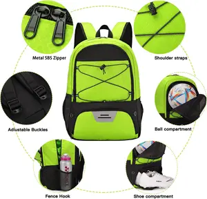 Futbol çantası sırt çantası futbol voleybol hentbol spor çanta ayakkabı depolama topu tutucu ile