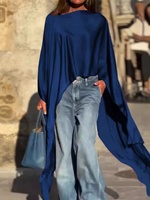 Vêtements pour femmes 2024, best-seller AliExpress sur sites indépendants transfrontaliers Europe-Amérique, couleur unie, ourlet irrégulier, coupe ample