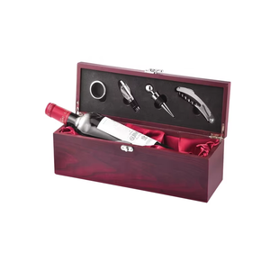 Mở rượu vang Bộ quà tặng rượu vang công cụ phụ kiện thiết lập trong hộp gỗ cho 1 chai - Product Image 4