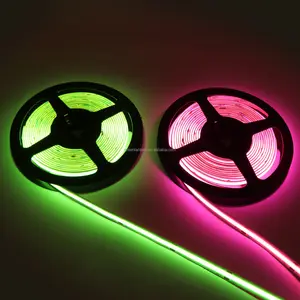 8mm 480LEDs/M pita LED Linear COB fleksibel cahaya biru merah merah muda kuning COB 12V 24V LED lampu Strip LED tanpa titik