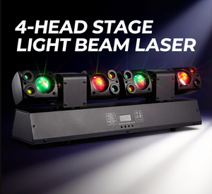 Projecteur Laser de Scène RGB 80W à Deux Bras et Quatre Têtes avec Contrôle DMX512 pour Fêtes, DJ, Discothèques, Événements, Concerts, Spectacles et Équipements de Clubs - Product Image 1