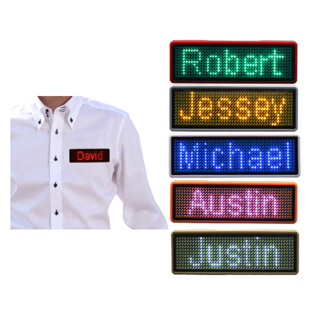 MiNi Digital Signage and Displays LED Sign Programmable LED Name Badge