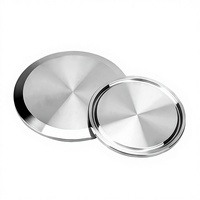 Tutup Tabung Sanitasi Stainless Steel 304, Tipe Tri Clamp Female End Cap Blind Plate, Food Grade Industrial, Kepala Silinder, Ukuran 1/8"-4" HQL