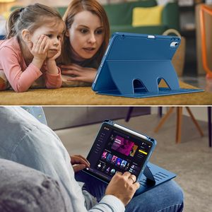 Étui pour <span class=keywords><strong>iPad</strong></span> Air 11 pouces, compatible avec les puces M4/M3/M2 5e/4e génération, coque arrière souple en TPU avec support multi-angles - Product Image 2