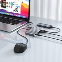 Thunderbolt 3/4 Hub 4-in-1 langsung dari pabrik, stasiun Dok M2 USB-C kustom untuk Laptop Mac