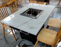 Meja Hot Pot Shabu Shabu Elektrik Tanpa Asap, Perlengkapan Restoran & Hotel untuk Panci Meja Hot Pot