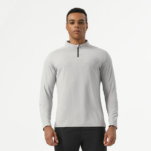 เสื้อยืดกีฬาคอตั้งซิปสี่ส่วนกันแสงยูวีสำหรับ UPF50ขี่จักรยานและกีฬาป้องกันผื่น - Product Image 5