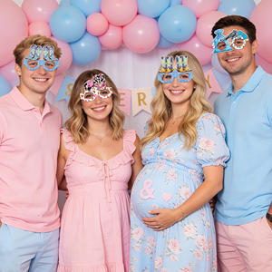 Masque de fête personnalisé en papier, lunettes de révélation de sexe, lunettes, masque facial, masque <span class=keywords><strong>Vizard</strong></span>, Glyptostrobus - Product Image 1