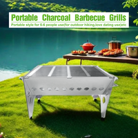 Ensemble de gril de barbecue extérieur Portable Table coréenne matériel de fer ustensiles de charbon de bois de gaz outils de Barbecue en plein air en acier Corten