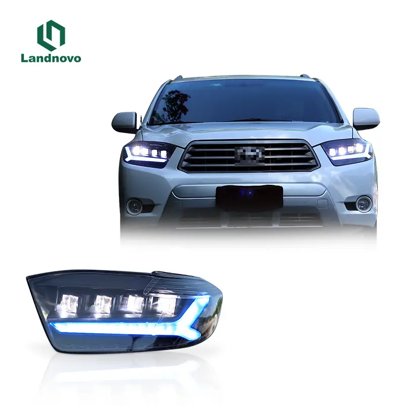 Landnovo Lampu Depan Led Mobil, Lampu Depan Led Tipe Modifikasi untuk Toyota Highlander 2009 2010 2011