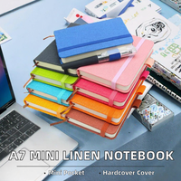 Carnet de poche en lin thermocollé à couverture rigide DG A7, pages vierges, pour le bureau, la maison, l'école, fournitures d'écriture, cadeau