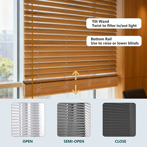 Hot Sale French Rustic Plain Rope Easy Hook Cordless Pleated <b>Blinds</b> - Product Image 4