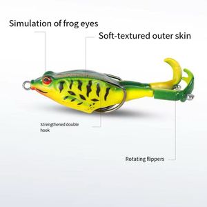 Leurre de surface SNEDA en stock usine, leurre grenouille réaliste à double patte avec spinner, lancer longue distance, couleurs variées <span class=keywords><strong>pour</strong></span> la vente en gros - Product Image 2