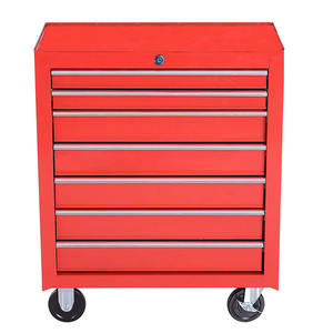 Chariot robuste atelier métal mobile <span class=keywords><strong>coffre</strong></span> roulant ensemble d'outils boîte 7 tiroirs mécanique armoire à outils pour voiture - Product Image 1