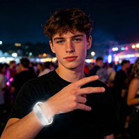 Bracelet LED de sécurité professionnel en TPU+ABS écologique pour événements - Identification VIP pour concerts haut de gamme et événements sportifs