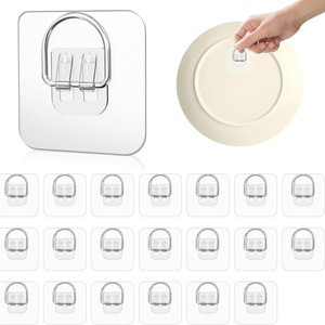 Supports muraux adhésifs modernes en plastique de 57 mm pour assiettes, supports verticaux pour affichage, crochets décoratifs pour photos et assiettes murales - Product Image 2