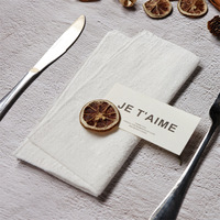 Serviette de table carrée en coton réutilisable à bords bruts et effet slub, 45x45cm, à franges, pour mariage moderne, Noël, fête, décoration intérieure, vente en gros