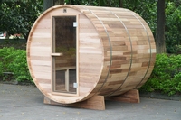 Coasts Fabrik Großhandelspreis Luxuriöse Rote Zeder Sauna Outdoor Holzfasssauna für 4-6 Personen Outdoor Saunaraum