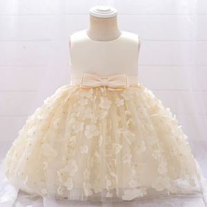 Robe de princesse pour enfants prête à être expédiée, ornée de fleurs, jupe tutu en tulle, pour filles, anniversaire, mariage, fête, spectacle de piano - Product Image 3