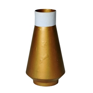 Artesign Dark Grey Aluminium Flower Pot Set of 2 Modern Handmade Eco-Friendly Tabletop <b>Vase</b> Home Office Decor Made in India - Product Image 5