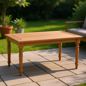 Batavia Outdoor Teak Coffee <b>Table</b> 35.4x19.7x17.7 Inch Traditional Outdoor Furniture Durable Wood - Product Image 2