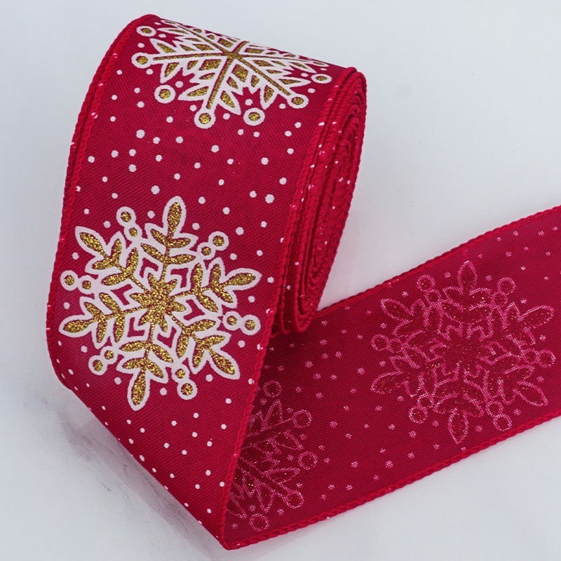 Rouge avec bord rouge - 6,3 cm, 10 yards par rouleau