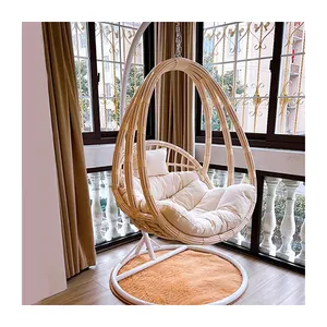 Silla Columpio de ratán para jardín al aire libre, de metal, con huevos - Product Image 1