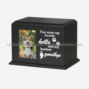 Marco de fotos para mascotas Urnas de madera Urnas de recuerdo de cremación hechas a mano de alta calidad - Product Image 1