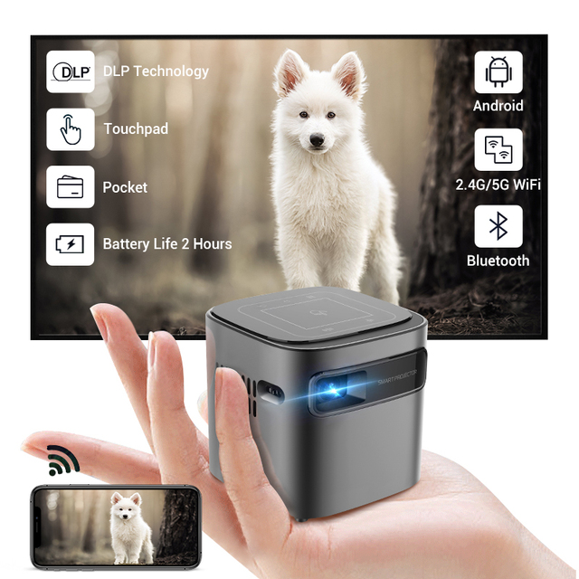 Hotack New Arrival Smart Android WIFI Projector Portable LED DLP Mini Proyector for Outdoor Travel Camping