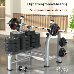 Banc de musculation commercial réglable et portable avec support de presse, ensemble complet de barres en fonte pour haltères et combinaison de barres en fonte - Product Image 1
