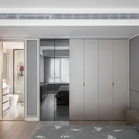 Armoire de chambre/salon modulaire moderne sur mesure avec 2 tiroirs, éclairage LED, grande capacité, durable, respectueuse de l'environnement, en MDF